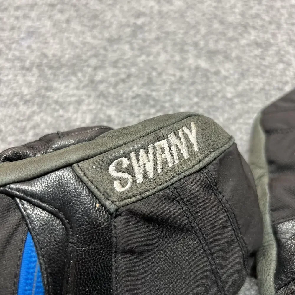 Swany Mittens Womens Medium Black Leather Insulated Lined Ski Snowboard Winter